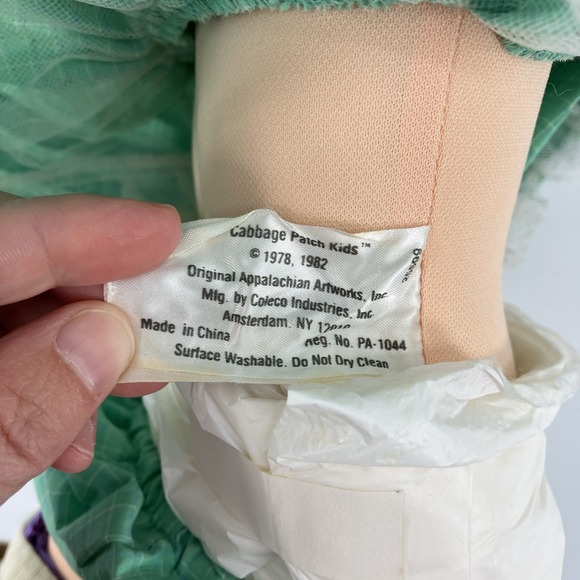 Cabbage Patch Kids 1987 Rare Red Hair Brown Eyes Original Green Dress Coleco - Picture 10 of 10